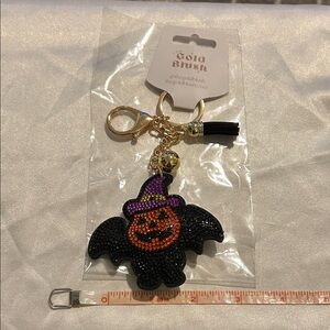 Halloween Bat Key Holder - Black and Orange